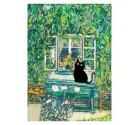 SHOUXI Art Poster Decor Unframed Classic Abstract Cute Black Cat Play Appears Famous Wall Art Print Canvas Painting Posters For Living Room Modern Home Decor(U,20x30cm)