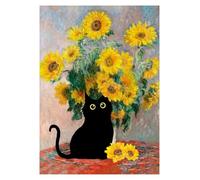 SHOUXI Art Poster Decor Unframed Classic Abstract Cute Black Cat Play Appears Famous Wall Art Print Canvas Painting Posters For Living Room Modern Home Decor(G,40x60cm)