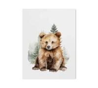 SHOUXI Art Poster Decor Unframed Cute Woodland Animals Wall Art Canvas Painting Watercolor Forest Bear Deer Fox Print Posters For Baby Bedroom Nursery Decoration(A,20x30cm)