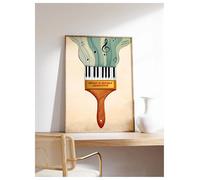 SHOUXI Art Poster Decor Unframed Nordic Modern Abstract Canvas Poster No Frame Music Imagination Wall Art Piano Keys For Musician Home Decor(G,50x70cm)