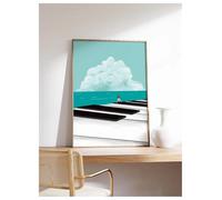 SHOUXI Art Poster Decor Unframed Nordic Modern Abstract Canvas Poster No Frame Music Imagination Wall Art Piano Keys For Musician Home Decor(C,20x30cm)