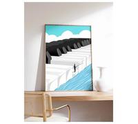 SHOUXI Art Poster Decor Unframed Nordic Modern Abstract Canvas Poster No Frame Music Imagination Wall Art Piano Keys For Musician Home Decor(B,40x60cm)