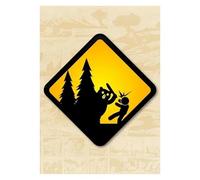 SHOUXI Art Poster Decor Unframed Yellow Danger Warning Signs Wild Animals Print Posters Wall Art Minimalist Modern Canvas Painting Decor Frameless(C,20x30cm)