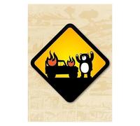 SHOUXI Art Poster Decor Unframed Yellow Danger Warning Signs Wild Animals Print Posters Wall Art Minimalist Modern Canvas Painting Decor Frameless(F,20x30cm)