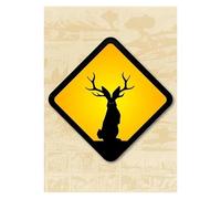 SHOUXI Art Poster Decor Unframed Yellow Danger Warning Signs Wild Animals Print Posters Wall Art Minimalist Modern Canvas Painting Decor Frameless(I,20x30cm)