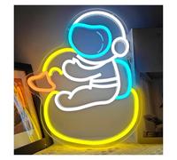 SHOUXI Sign Lamp Astronaut Duck Neon Sign LED Light Dimmable USB Powered for Kids Bedroom Game Room Party Home Wall Art Decor 38cmx29.5cm