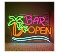 SHOUXI Sign Lamp Coconut Tree Open Neon Sign Wall Decor Palm Tree LED Lights for Beer Bar Cafes Man Cave Shop Hotel Party 38x24cm