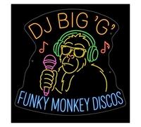 SHOUXI Sign Lamp DJ Monkey Headphones Microphone Music LED Neon Sign