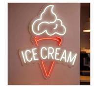 SHOUXI Sign Lamp Ice Cream Neon Sign Dimmable Wall Decor Colorful Light for Shop Dessert Cafe Bakery Snack Bar 50cm(Style 4)
