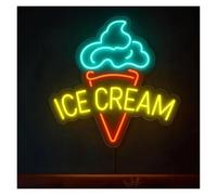 SHOUXI Sign Lamp Ice Cream Neon Sign Dimmable Wall Decor Colorful Light for Shop Dessert Cafe Bakery Snack Bar 50cm(Style 2)