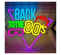 SHOUXI Sign Lamp Neon Light Back to The 80'S Sign USB Powered for Wall Art Decor Game Room Party Store Bar 38x32cm