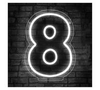SHOUXI Sign Lamp Number Neon Sign LED Light Dimmable USB Powered for Wedding Birthday Party Anniversary Home Bar Wall Decor