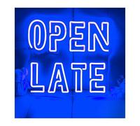 SHOUXI Sign Lamp Open Late Neon Sign LED Light Restaurants, Individual Stores Mood Lights to Make Your Store More Attractive(Blue)