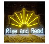 SHOUXI Sign Lamp Rise and Read Neon Sign Light Dimmable for Library Classroom Bookstore Reading Study Room Wall Decor 42cmx27cm