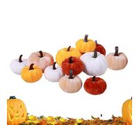 Shouxiut 12pieces Mini Pumpkins, Harvest Velvet Pumpkins Autumn Decorations, Thanksgiving Artificial Pumpkin,Tabletop Rustic Decorative Pumpkin,Autumn Decoration Accessories For Farmhouse,Halloween