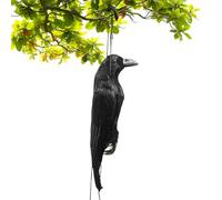 Shouxiut Crow Decoy for Attracting Birds | Life-Sized Realistic Crow Statue,Simulation Birds Animal Model for Outdoors Masquerade Ghost Haunted House