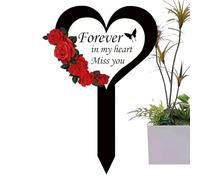 Shouxiut Memorial Grave Markers - Cemetery Lawn Acrylic Stake | Heart and Crossing Memorial Sympathy Grave Markers Stake for Outdoors Yard Garden