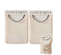 Shouxiut String Bag Reusable Mesh Produce Bags, 2X Han-g Kitchen Pantry Storage Organizer, Net Bag Storage Onion Holder, Washable Onion Holder, Multipurpose Mesh Bags Kitchen Organizers