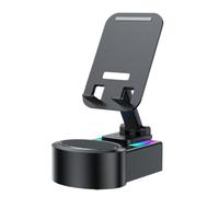 Shouxiut Wireless Charging Stand - Foldable Cellphone Bracket With LED Light Speaker - Rechargeable Phone Charging Accessory for Men Mom Dad Youth Cyclists Golfers Athletes Women Girls