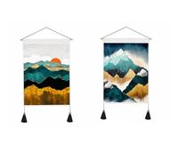 shouzhigo 2 PackTarot Card Tapestry Wall Hanging with Tassels Mountain Tapestry Wall Art Sun Nature Landscape Home Decor 14" W x 20" L (A)