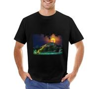 SHOUZUREN Moon Gazing Hare at Glastonbury Tor T-Shirt Oversized t-Shirt Black 3XL