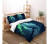 SHOVERKD 3D Printed Aurora Snow Owl Wisdom Quilt Cover Wildlife Forest Animal Bedding Set 3Pcs Soft Microfiber with Pillowcases,Hidden Zipper for Boys And Girls King（220x240cm） Room Decor
