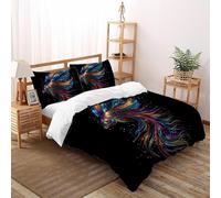 SHOVERKD 3D Printed Colorful Fighting Fish Duvet Cover Ocean Wild Animal Bedding Set 3 Pieces Soft Microfiber with Pillowcases,Hidden Zipper for Kid Teens King（220x240cm） Modern Home Decor