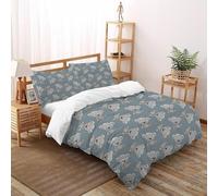 SHOVERKD 3D Printed Cute Koala Pattern Sit Quilt Cover Wildlife Forest Animal Bedding Set 3Pcs Soft Microfiber with Pillowcases,Hidden Zipper for Kid Teens Super King（260x220cm） Room Decor