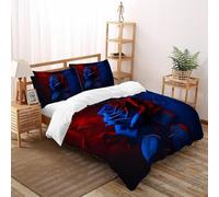 SHOVERKD 3D Printed Dual Ice And Fire Rose Quilt Cover Plant Flower Bedding Set 3Pcs Luxury Microfiber with Pillowcases,Hidden Zipper for Teens And Adults King(220x240cm) Room Decor