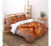 SHOVERKD 3D Printed Eternal Phoenix Rebirth Duvet Cover Fantasy Animal Bedding Set 3Pcs Soft Microfiber with Pillowcases,Hidden Zipper for Junior Collection Super King（260x220cm） Room Decor