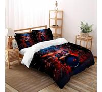 SHOVERKD 3D Printed Light Symmetric Drum Set Duvet Cover Music Bedding Set 3Pcs Soft Microfiber with Pillowcases,Hidden Zipper for Teens and Adults Super King（260x220cm） Room Decor