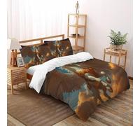 SHOVERKD 3D Printed Majestic Pegasus Flight Duvet Cover Fantasy Animal Bedding Set 3Pcs Soft Microfiber with Pillowcases,Hidden Zipper for Teens And Adults Super King（260x220cm） Room Decor