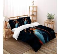 SHOVERKD 3D Printed Majestic Penguin Quilt Cover Wildlife Marine Animal Bedding Set 3Pcs Soft Microfiber with Pillowcases,Hidden Zipper for Kid Teens Super King（260x220cm） Idea