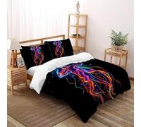 SHOVERKD 3D Printed Rainbow Jellyfish Dreamy Quilt Cover Wildlife Marine Animal Bedding Set 3Pcs Luxury Microfiber with Pillowcases,Hidden Zipper for Boys And Girls King（220x240cm） Room Decor