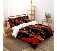 SHOVERKD 3D Printed Rampage Fury T-Rex Duvet Cover Wildlife Land Animal Bedding Set 3Pcs Luxury Microfiber with Pillowcases,Hidden Zipper for Junior Collection King（220x240cm） Room Decor