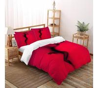 SHOVERKD 3D Printed Red Struggling Silhouette Muse Quilt Cover Bedding Set 3Pcs Luxury Microfiber with Pillowcases,Hidden Zipper for Kid Teens King（220x240cm） Room Decor