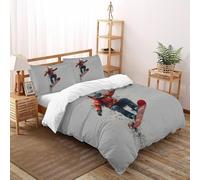 SHOVERKD 3D Printed Ski Paint Leap Quilt Cover Sport Bedding Set 3Pcs Luxury Microfiber with Pillowcases,Hidden Zipper for Junior Collection Super King（260x220cm） Room Decor