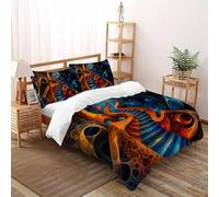 SHOVERKD 3D Printed Stellar Ascent Sanctuary Quilt Cover Universe Galaxy Bedding Set 3Pcs Luxury Microfiber with Pillowcases,Hidden Zipper for Kid Teens Super King(260x220cm) Room Decor
