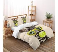SHOVERKD 3D Printed Sunglasses Bubble Zebra Quilt Cover Wildlife Land Animal Bedding Set 3 Pieces Luxury Microfiber with Pillowcases,Hidden Zipper for Kid Teens Double(200x200cm) Room Decor