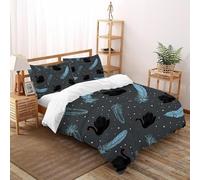SHOVERKD 3D Printed Swan Feather Elegance Duvet Cover Bedding Set 3Pcs Soft Microfiber with Pillowcases,Hidden Zipper for Boys And Girls Super King（260x220cm） Room Decor