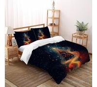 SHOVERKD 3D Printed Twinkling Christmas Tree Quilt Cover Festival Celebration Bedding Set 3Pcs Soft Microfiber with Pillowcases,Hidden Zipper for Junior Collection King（220x240cm） Room Decor