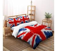 SHOVERKD 3D Printed Urban Union Jack Majesty Quilt Cover Bedding Set 3 Pcs Luxury Microfiber with Pillowcases,Hidden Zipper for Boys And Girls Super King（260x220cm） Room Decor
