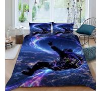 SHOVERKD Astronaut Neon Glow Bedding Set 3D Design Starry Sky Themes Duvet Cover Set Chic Breathable Quilt Cover 3 Pieces Universal for All Seasons Pillowcase King（220x240cm）