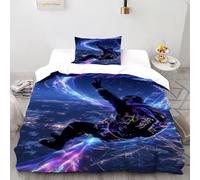 SHOVERKD Astronaut Neon Glow Bedding Set Theme Bedspread Starry Sky Themes Duvet Cover Set Chic Breathable Comforter Cover for Boys&Girls with Pillowcase Single（135x200cm）
