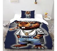 SHOVERKD Capybara Wearing Glasses 3D Printed Duvet Cover Set Bedding 2Pcs Luxury Microfiber Wild Cute Animals with Pillowcases,Hidden Zipper for Kid Teens Single（135x200cm） Modern Home Decor