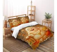 SHOVERKD Laughing Buddha Bedding Set Theme Bedspread Lucky Sky Buddhist Duvet Cover Set Chic Breathable Comforter Cover Universal for All Seasons with Pillow Double（200x200cm）