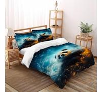 SHOVERKD Panda Galaxy Bedding Set 3D Digital Printing Animal Themes Wildlife Duvet Cover Set 3 Pieces Microfiber Comforter Cover for Boys & Girls with Pillowcase Super King(260x220cm)