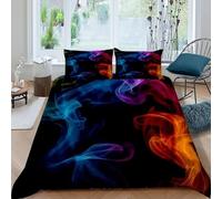 SHOVERKD Smoke Black Bedding Set 3D Digital Printing Aesthetic AirSmoke Duvet Cover Set 3 Pieces Microfiber Quilt Cover Suitable for Family,couple,children with Pillow King（220x240cm）