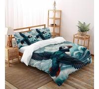 SHOVERKD Soaring Puffin Freedom Bedding Set 3D Printed Wildlife Forest Animal Theme Duvet Cover Set 3 Pcs Microfiber Comforter Cover for Boys & Girls with Pillowcase King（220x240cm）