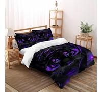 SHOVERKD Tiger Purple Bedding Set Digital Printe Animal Themes Wildlife Duvet Cover Set Microfiber Quilt Cover Suitable for Family,couple,children with Pillow Double(200x200cm)